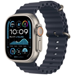APPLE  Watch Ultra 2 GPS + Cellular, 49mm Titanium Case, Natural with Ocean Band, Navy (gebraucht))